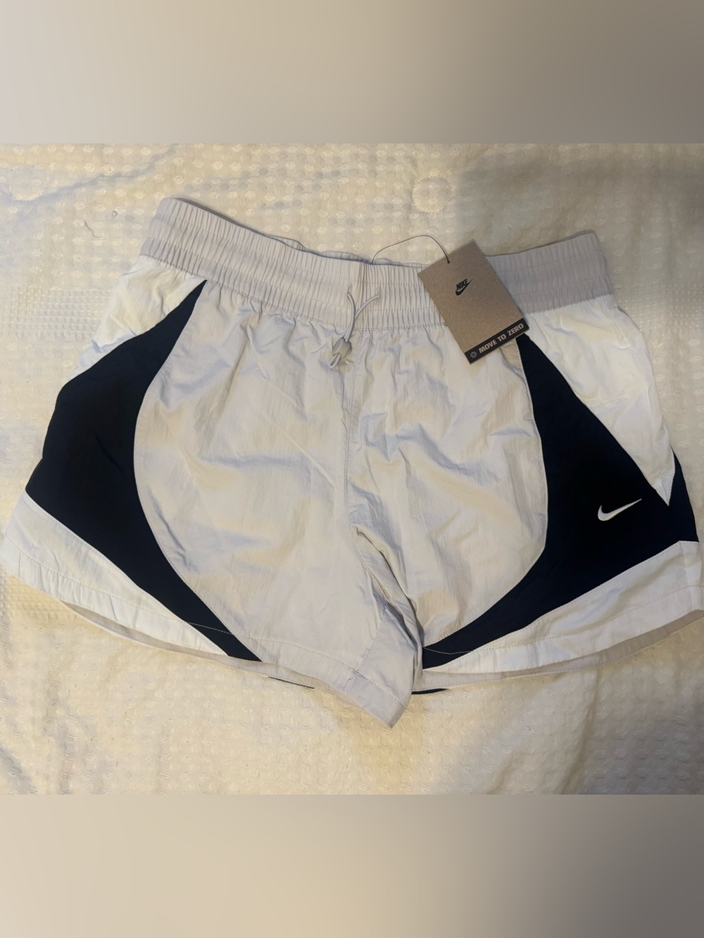 Nike White Shorts with Black Side Panels